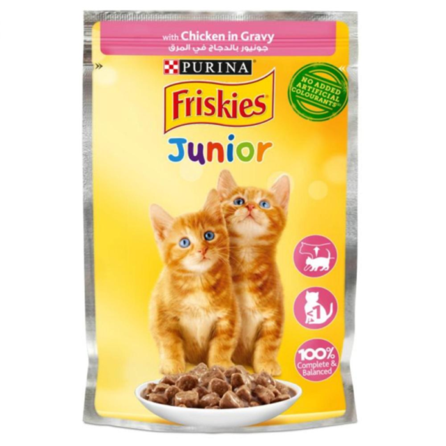 FRISKIES POCHON CHAT JUNIOR EN SAUCE - POULET 85 GR