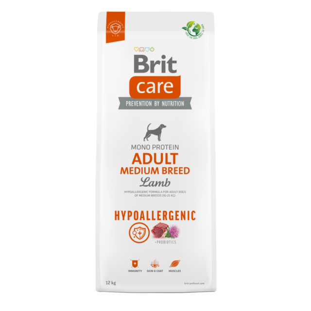 Brit Care Hypoallergénique Adulte Medium à l'Agneau et au Riz 12kg