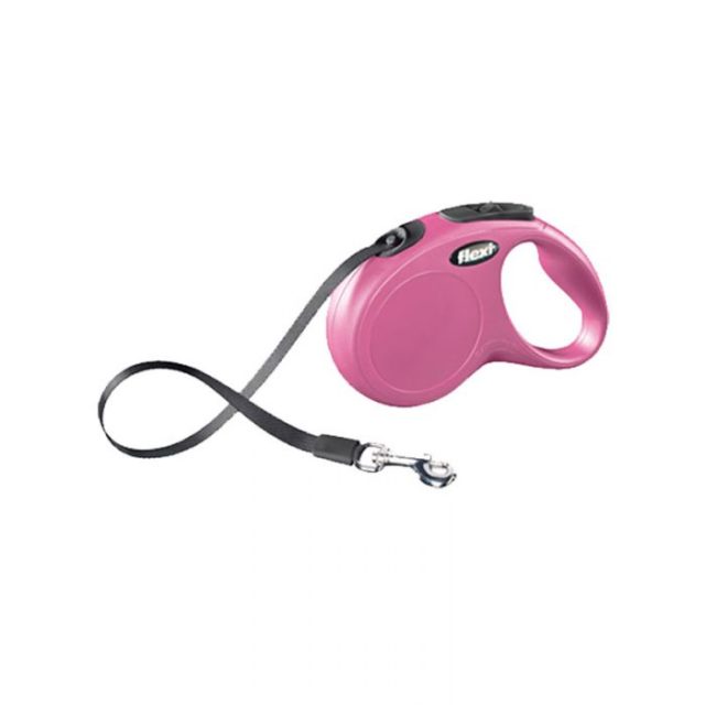 FLEXI LAISSE RETRACTABLE TAPE ROSE TAILLE L