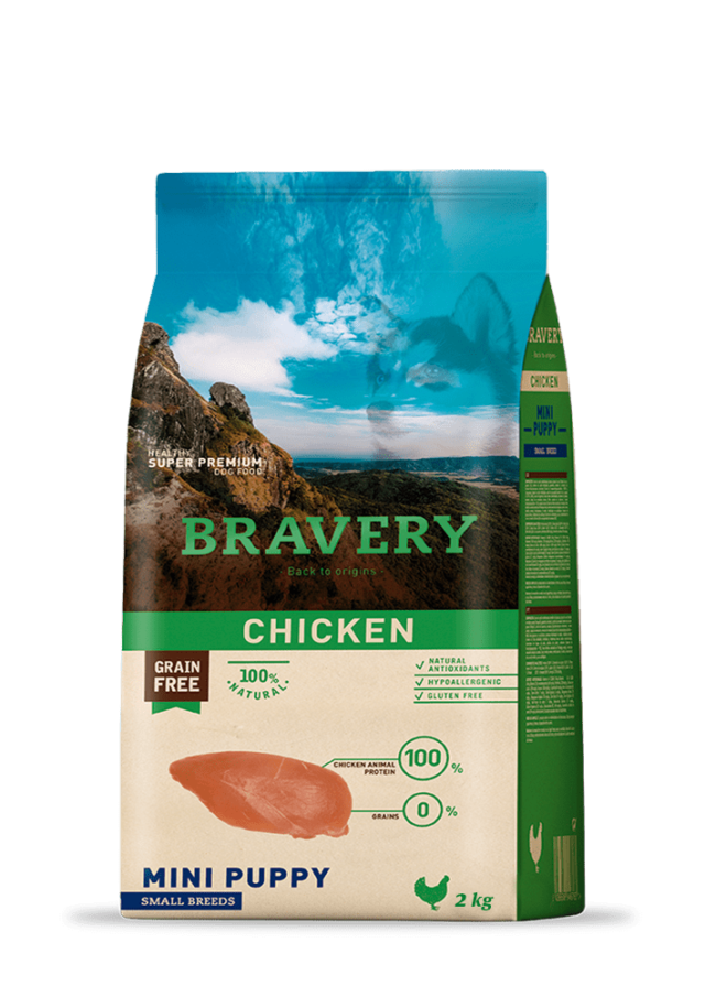 BRAVERY SMALL SANS CEREALES CHIOT AU POULET 600 Gr