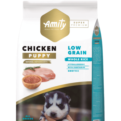 amity low grain chiot au poulet 14 kg