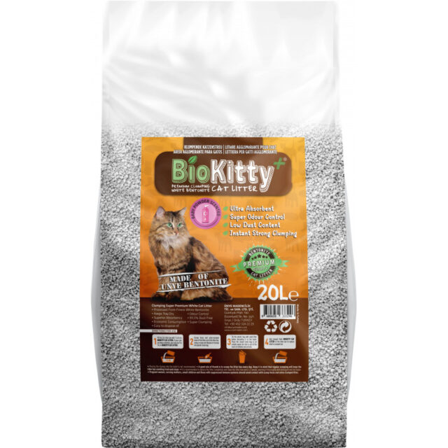 BioKitty Litière Agglomérante Baby Powder 20L