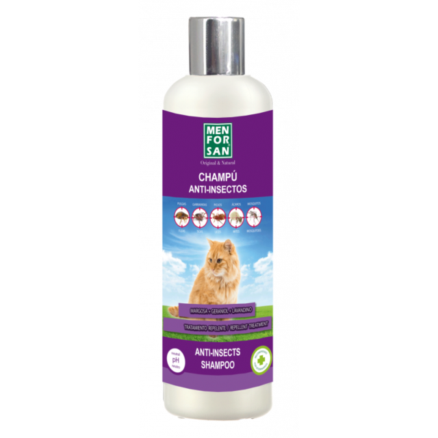 MAN FOR SAN SHAMPOING ANTI-INSECTES POUR CHATS A L'HUILE DE NEEM 300 ML