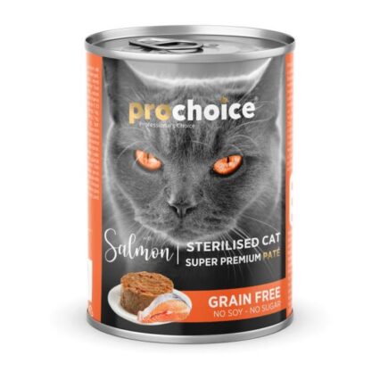 prochoice pate grain free chat sterilise saumon 400gr