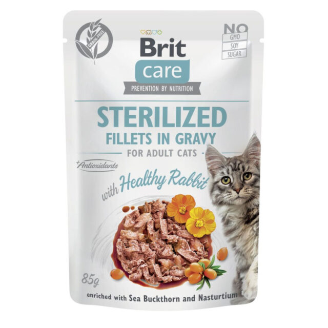 Brit care POCHON chat stérilisé filet lapin en sauce 85G