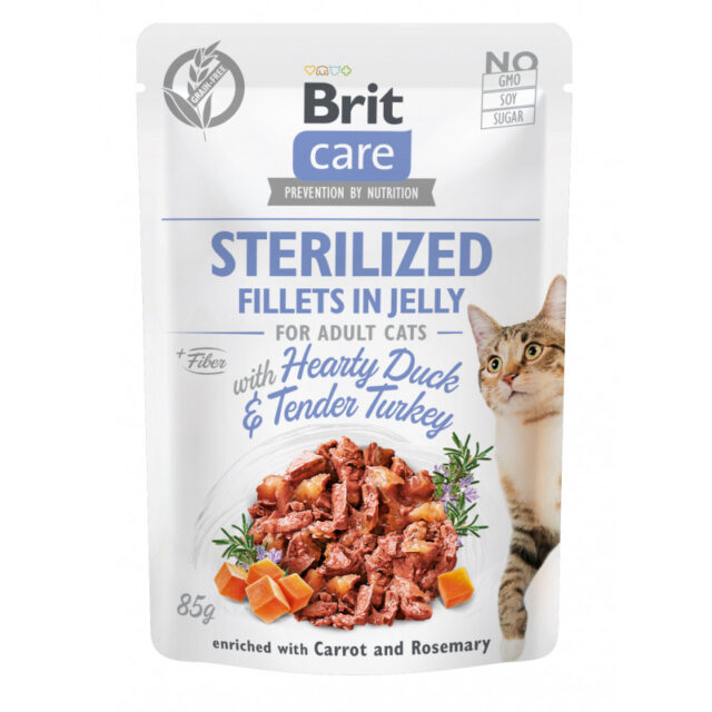 Brit care POCHON chat stérilisé canard et dinde en gelée 85G